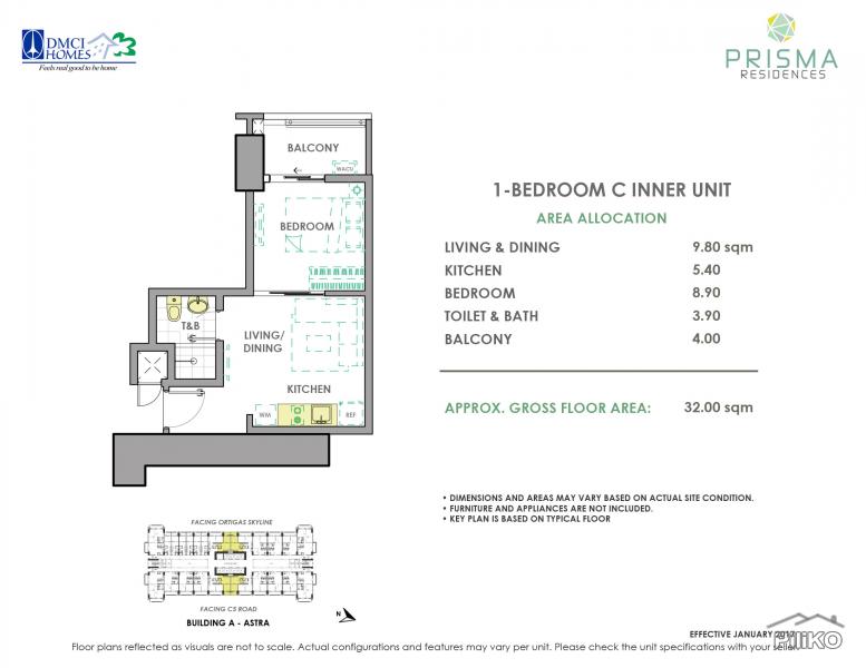 1 bedroom Condominium for sale in Pasig in Philippines