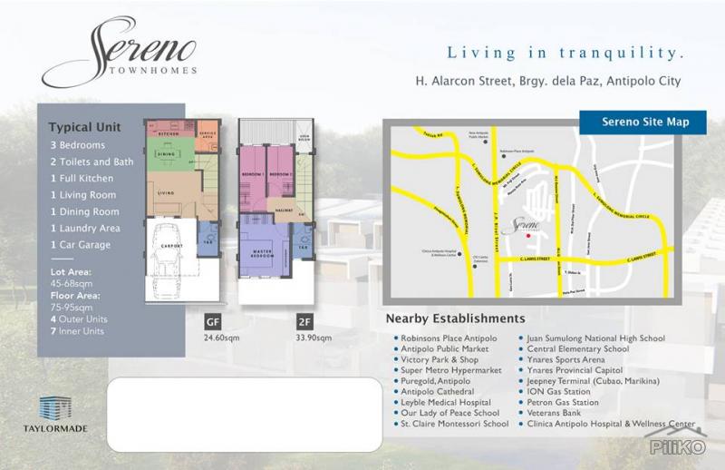 3 bedroom Townhouse for sale in Antipolo in Rizal